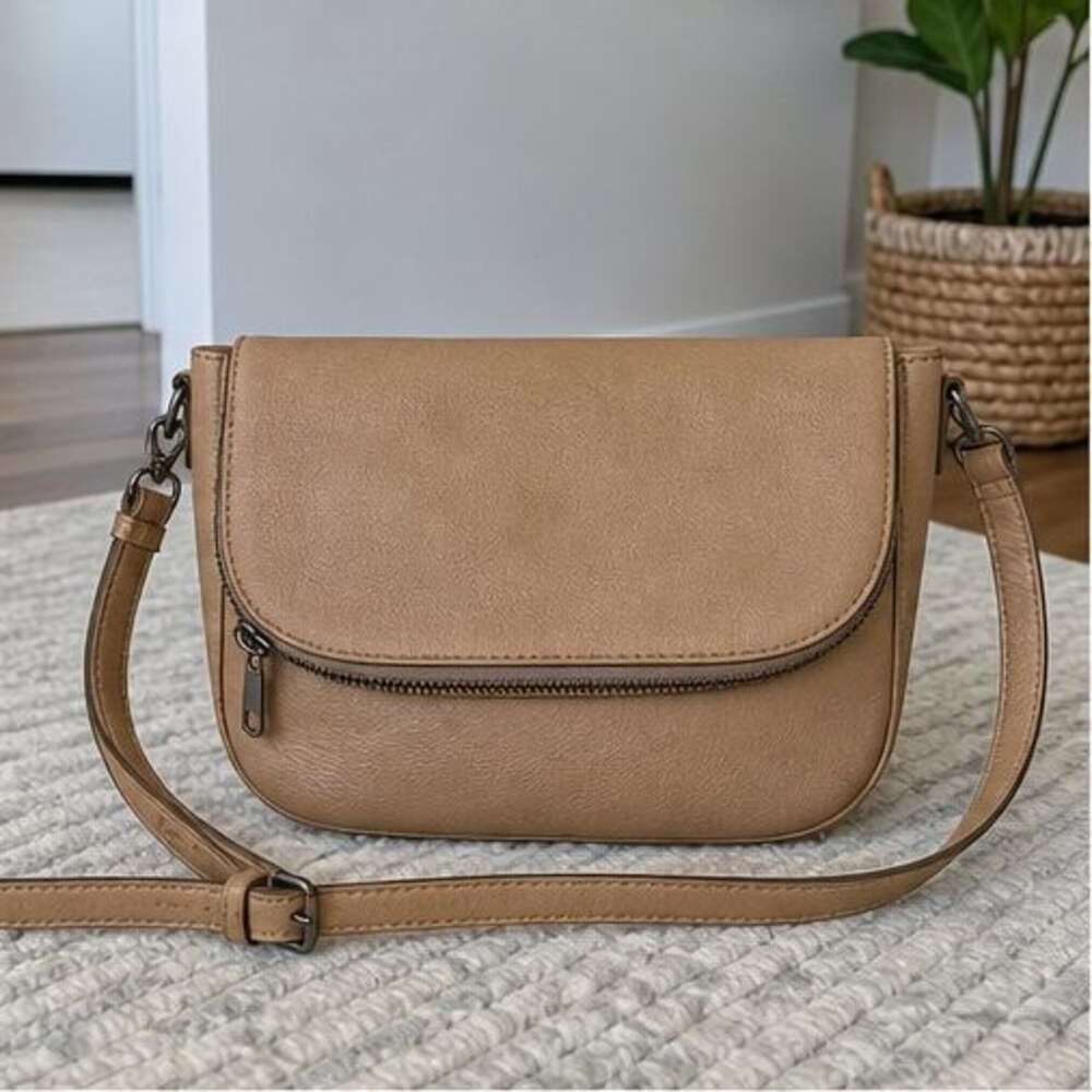 Brown Zip Crossbody Bag